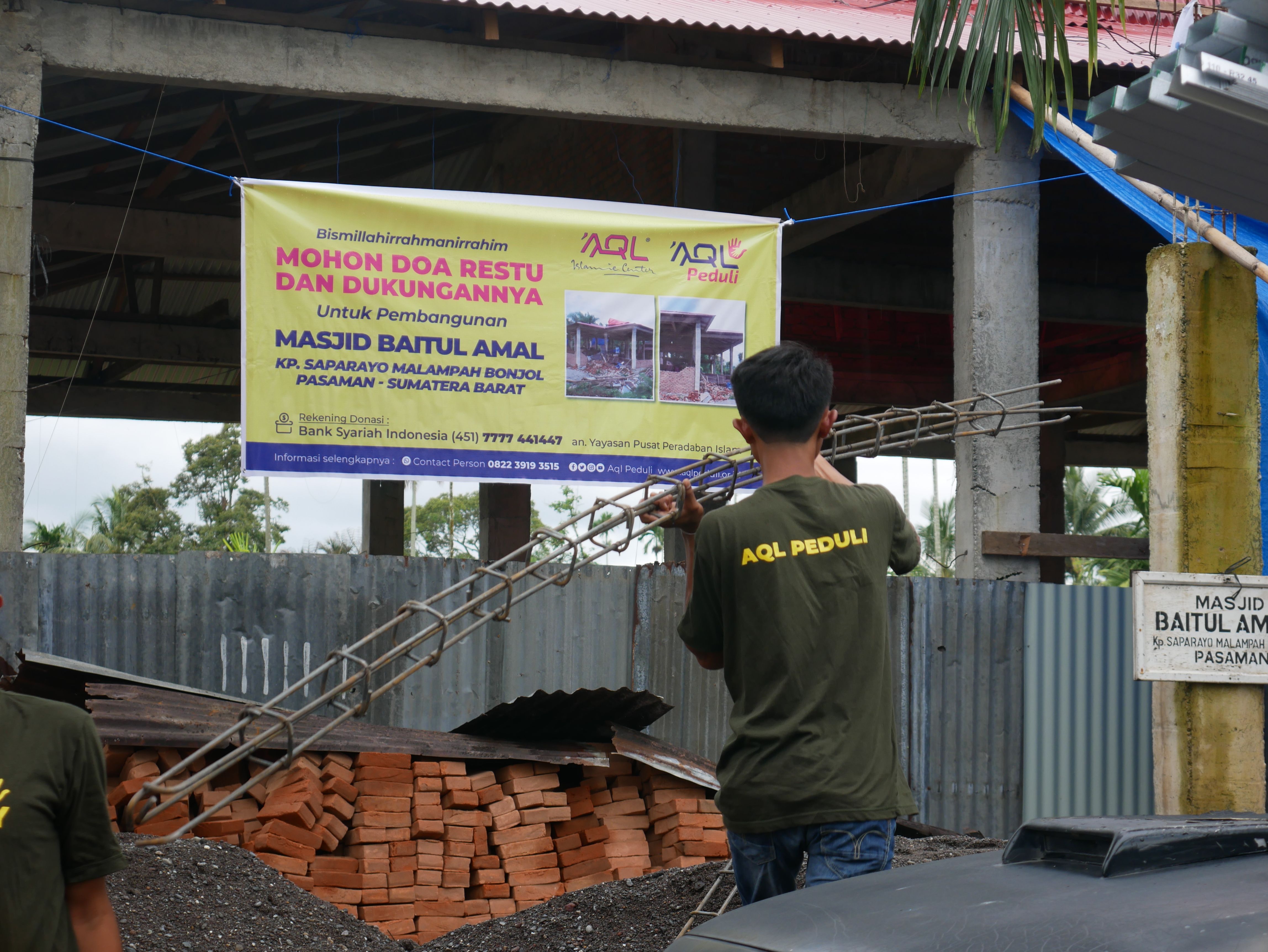 AQL Peduli, Bantu Renovasi Masjid Baitul’Amal, Yang Rusak Akibat Gempa Pasaman